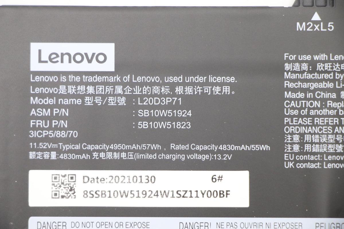 57Wh internal lithium-ion