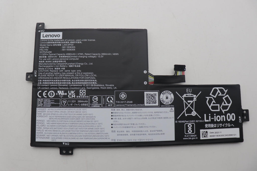 11.52V 47Wh 3-cell