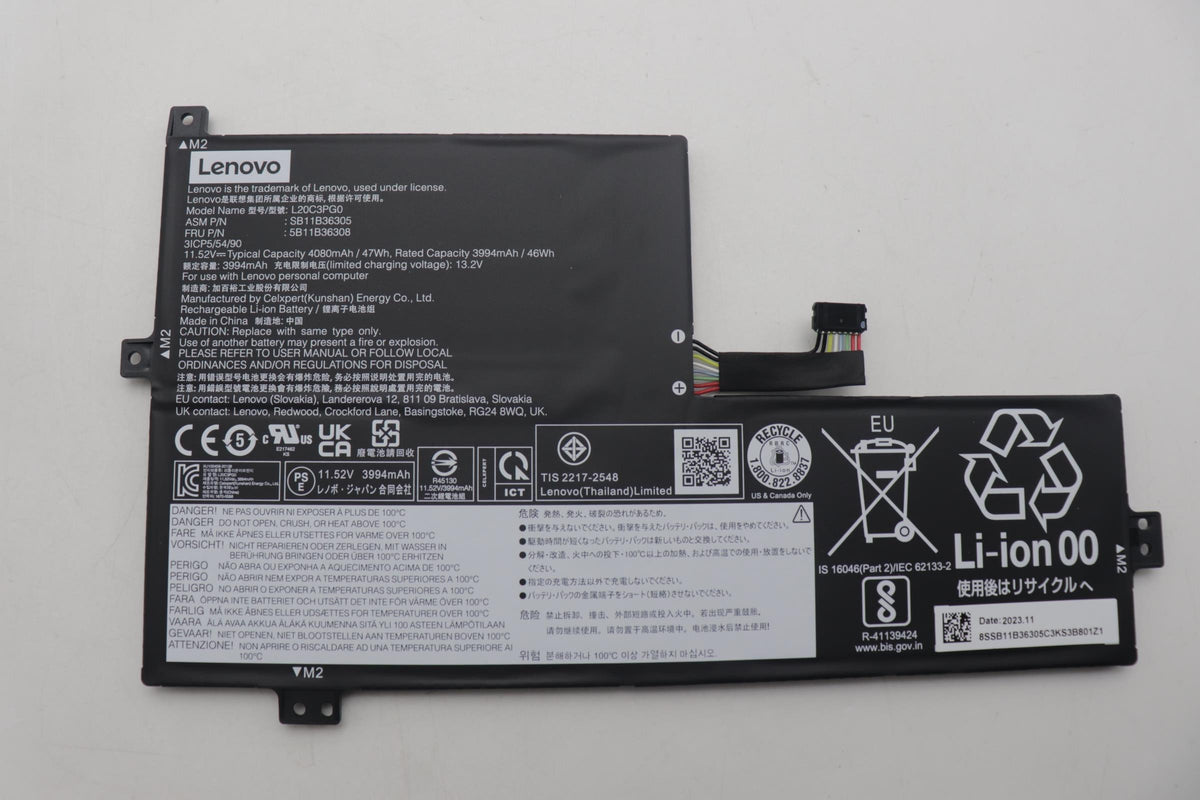 11.52V 47Wh 3-cell