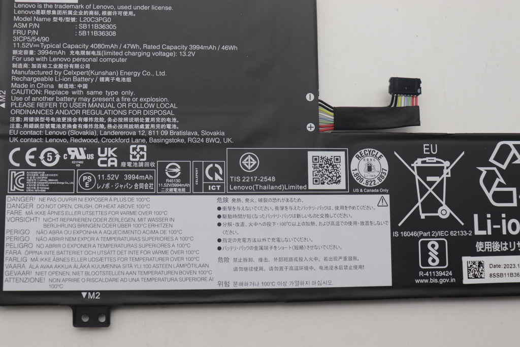 11.52V 47Wh 3-cell