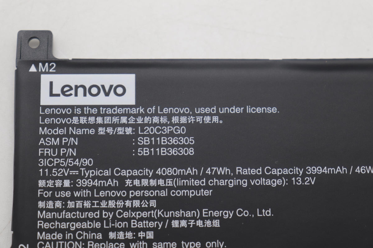 11.52V 47Wh 3-cell