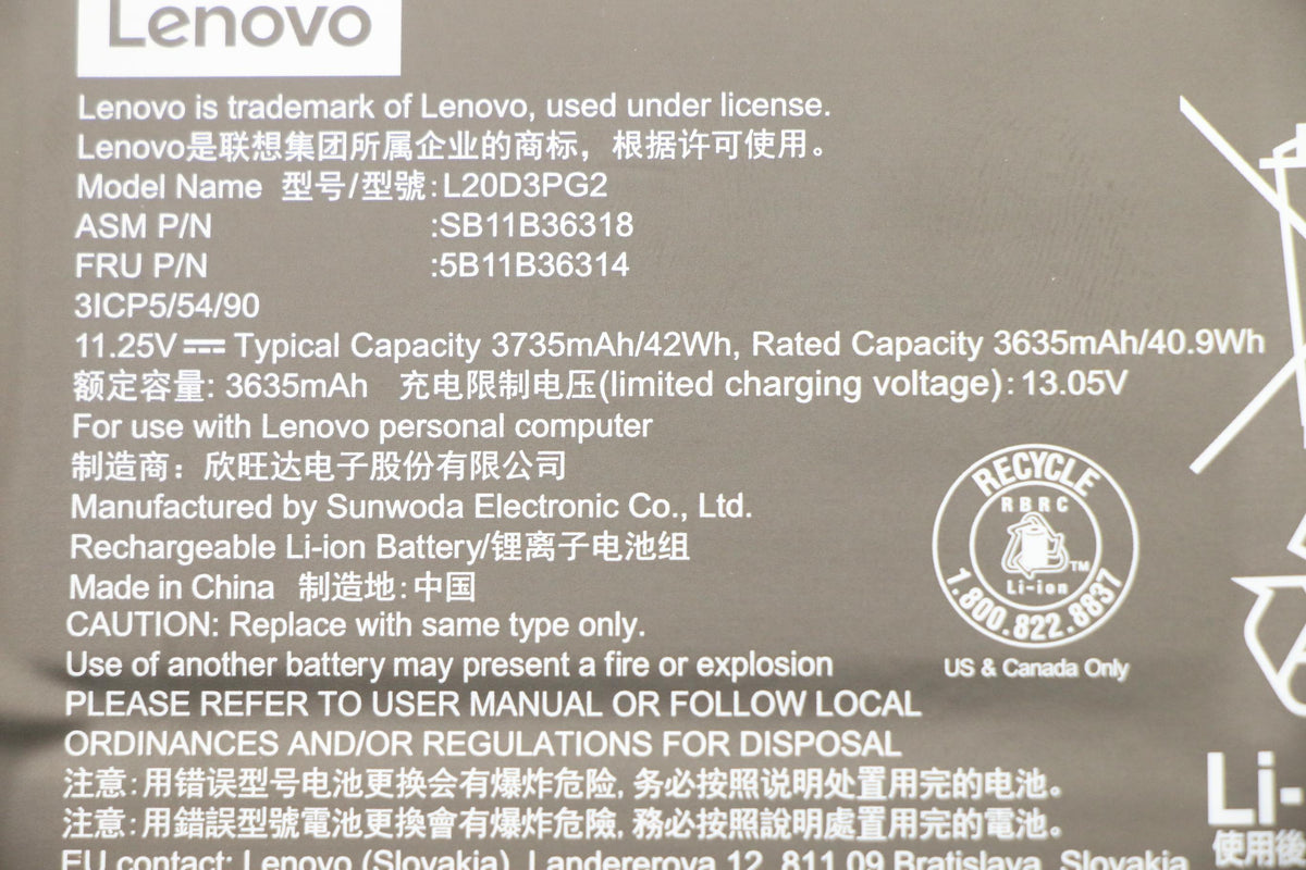 3635mAh Li-Ion battery for