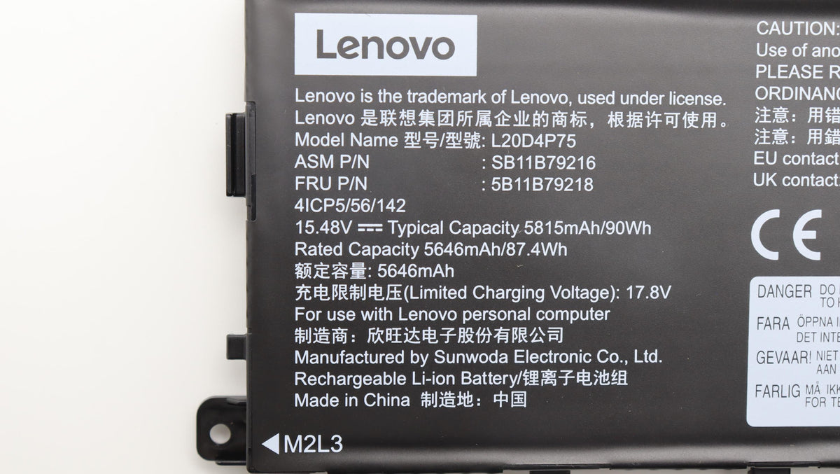 90Wh internal Lithium-Ion