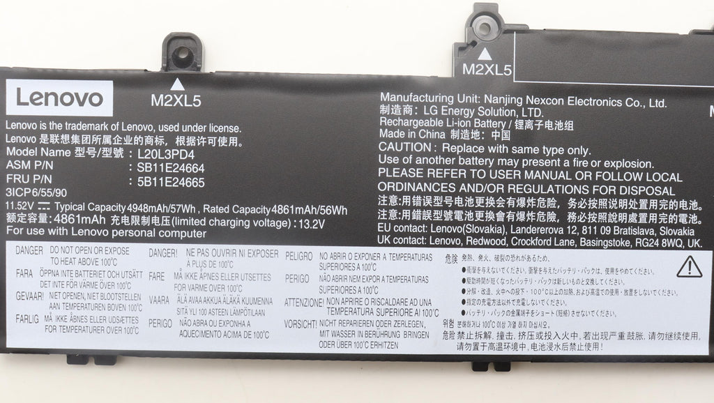 57Wh 3-cell lithium-ion
