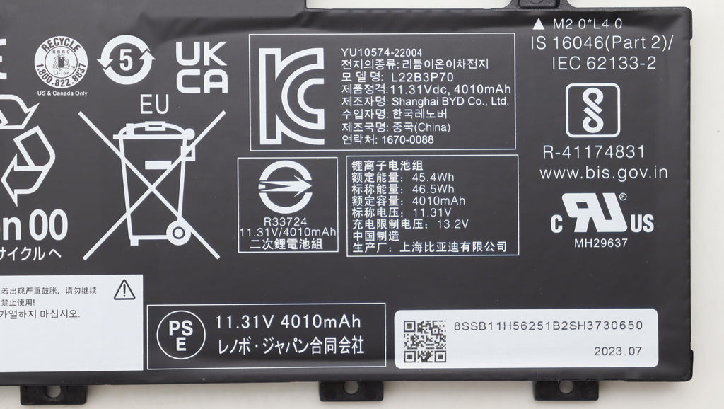 46.5Wh Internal Li-ion