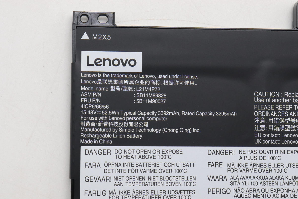 52.5Wh Lithium-Ion internal