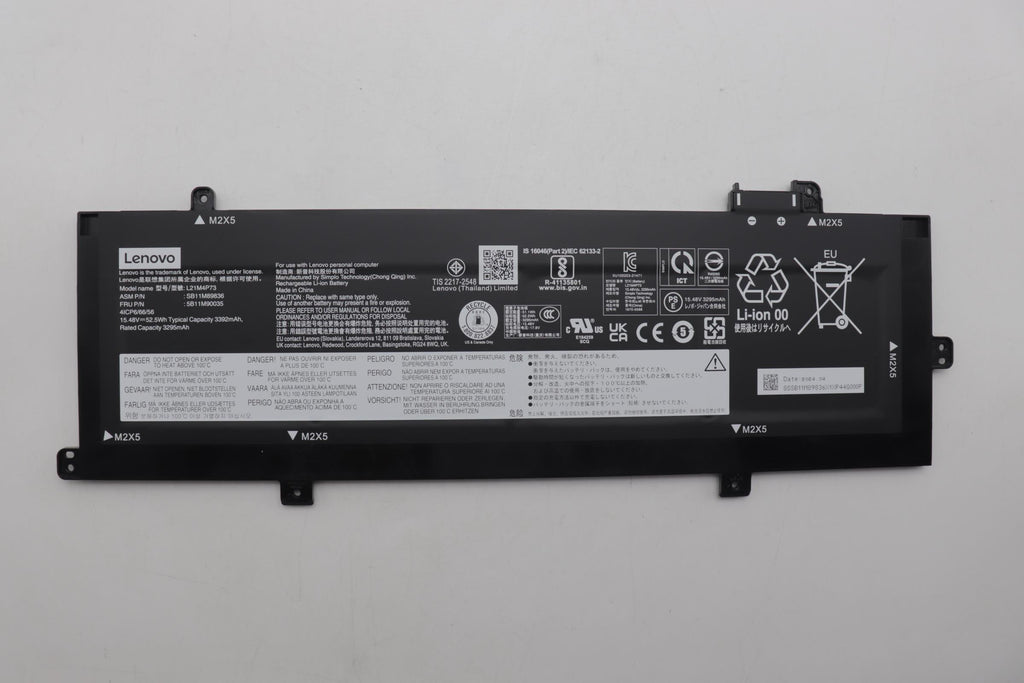 52.5Wh lithium-ion internal