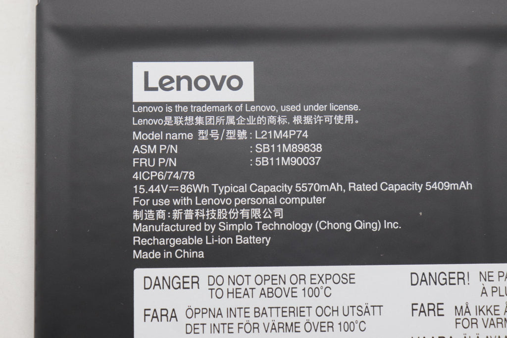 86Wh internal lithium-ion