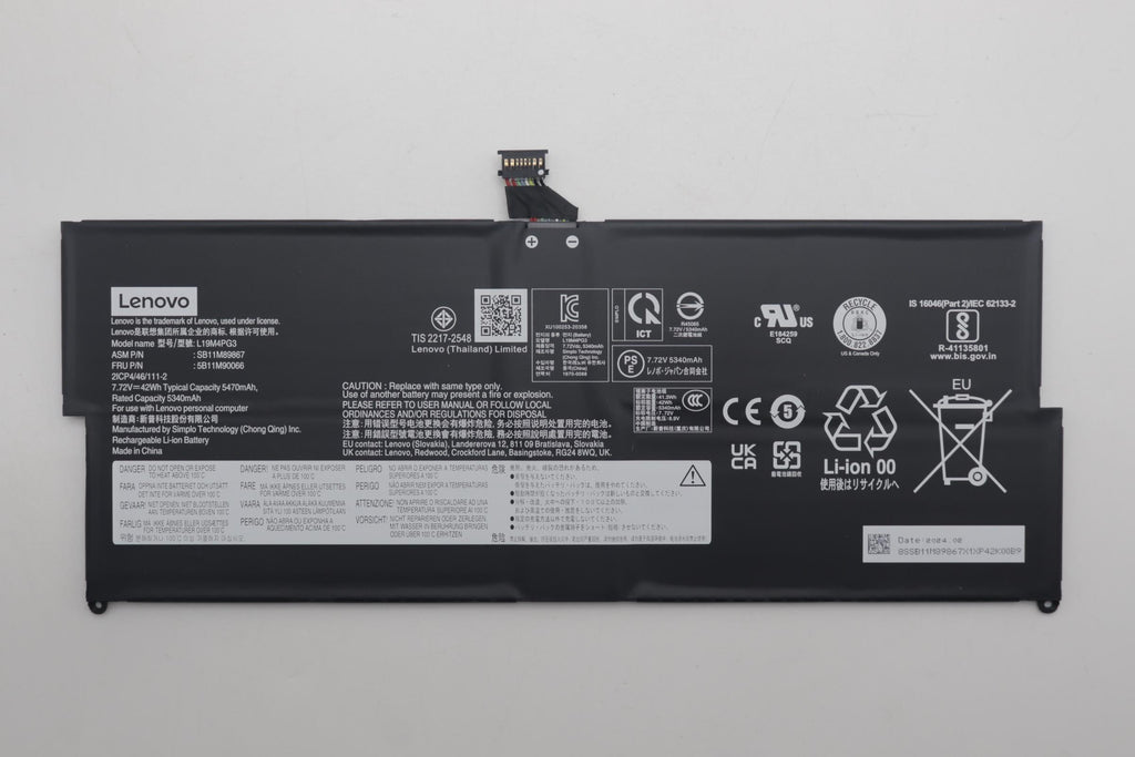 42Wh Lithium-Ion internal