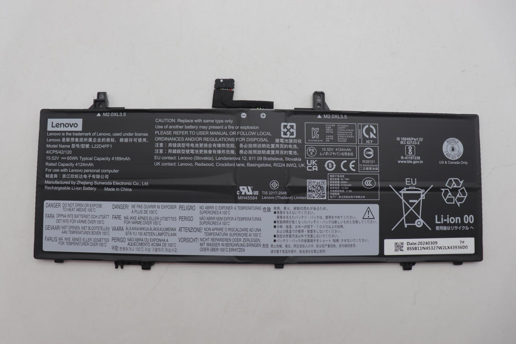 65Wh 4-cell Li-Polymer laptop
