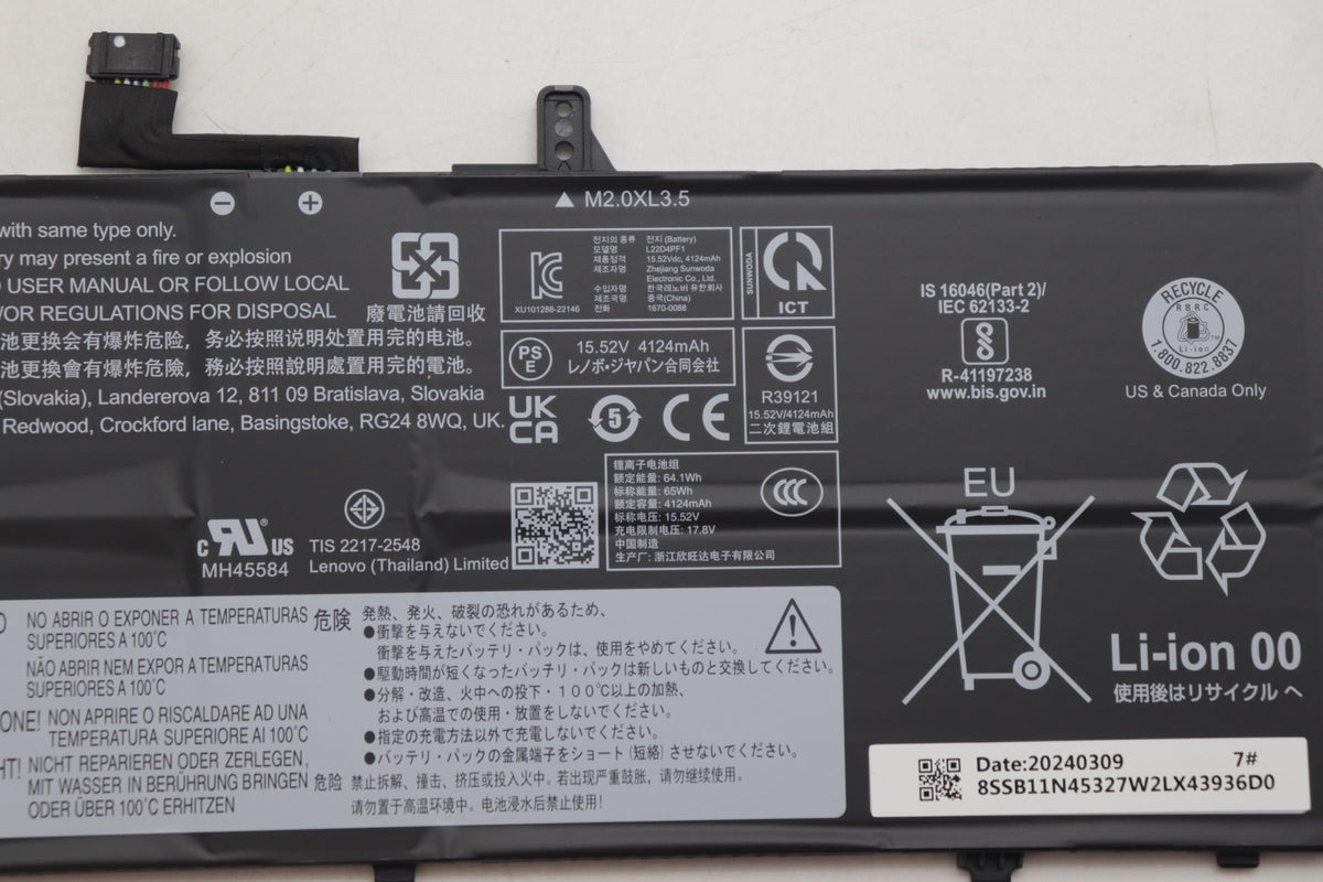 65Wh 4-cell Li-Polymer laptop