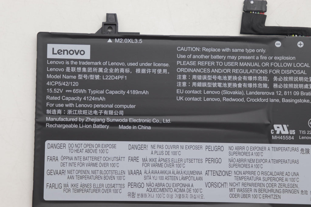 65Wh 4-cell Li-Polymer laptop
