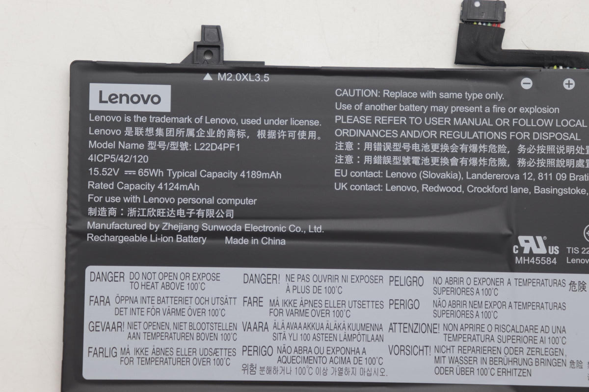 65Wh 4-cell Li-Polymer laptop