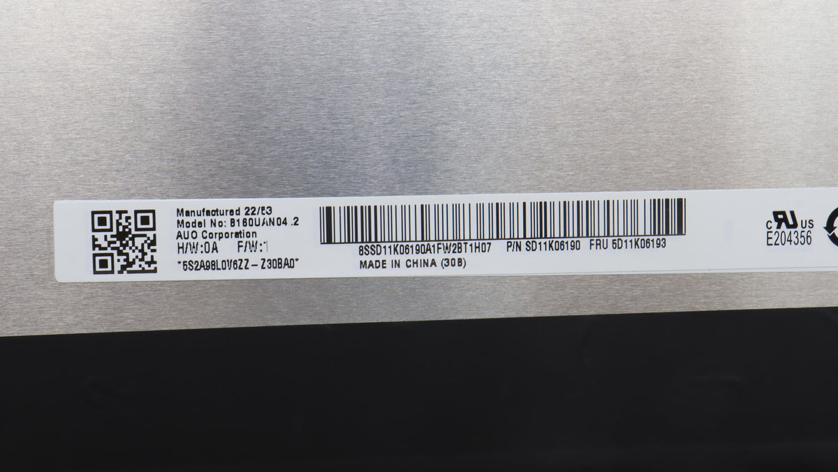 16.0-inch WUX LCD display for