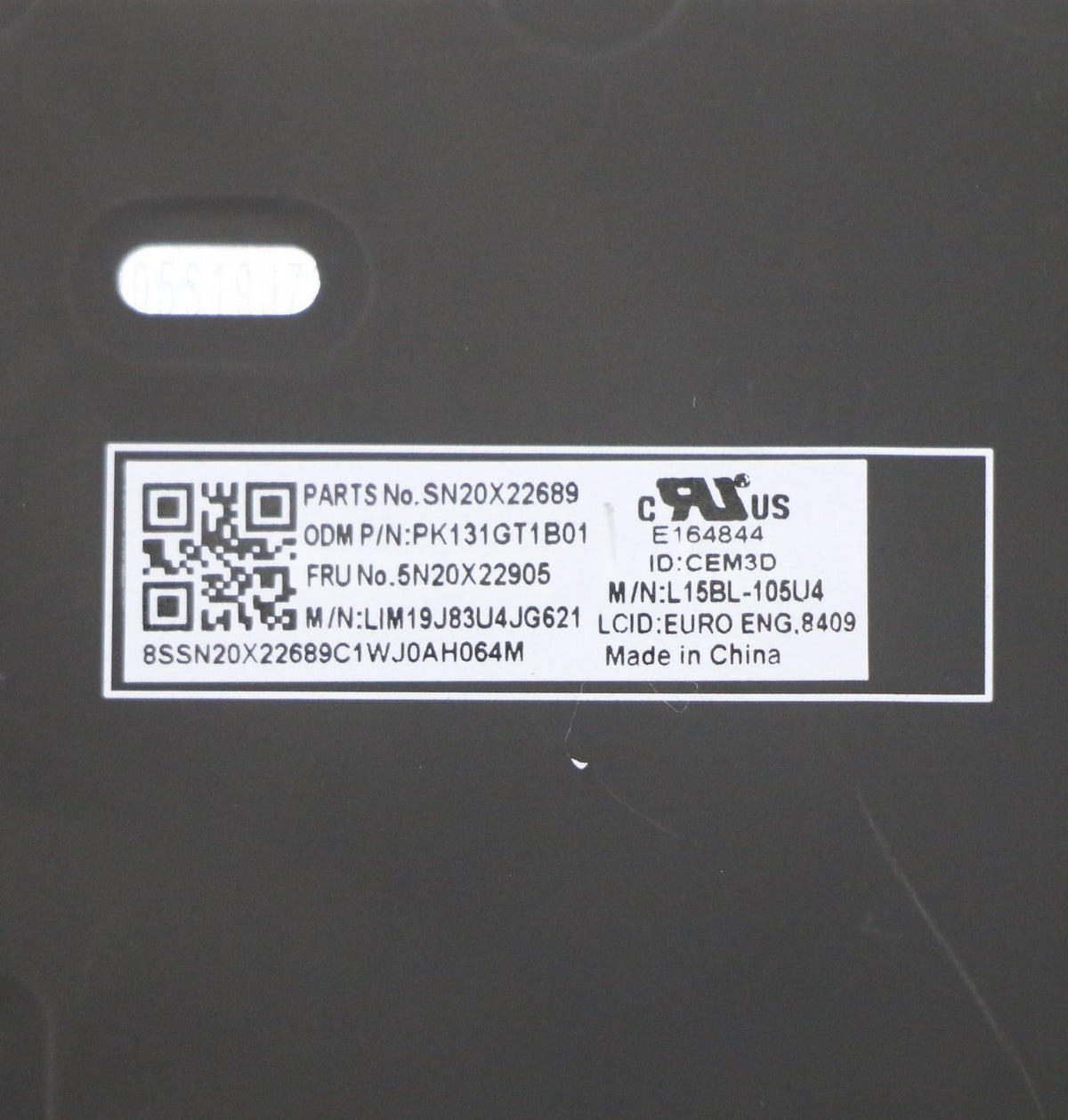 Keyb T15p/P15v G1/G2/G3 - US/I - BL. KEYBOARD: US/International. WARRANTY: 1YM