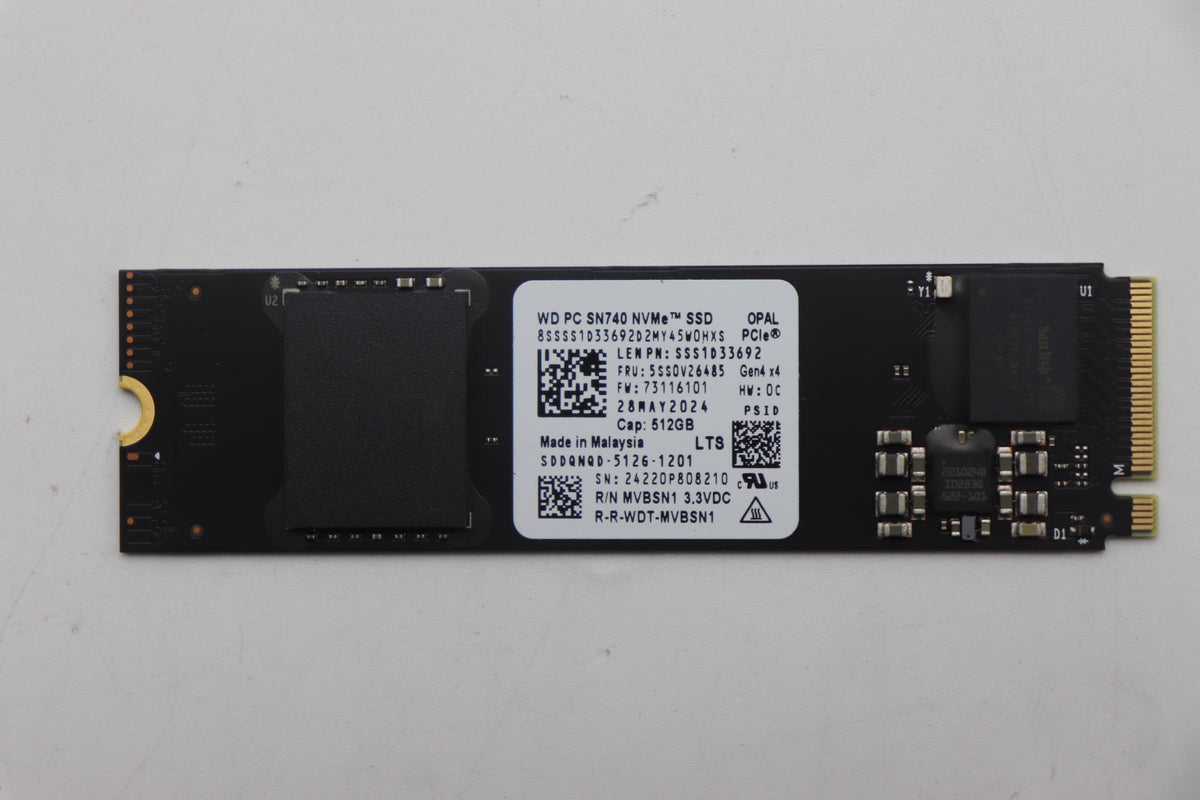 512GB M.2 PCIe 4x4 NVMe SSD