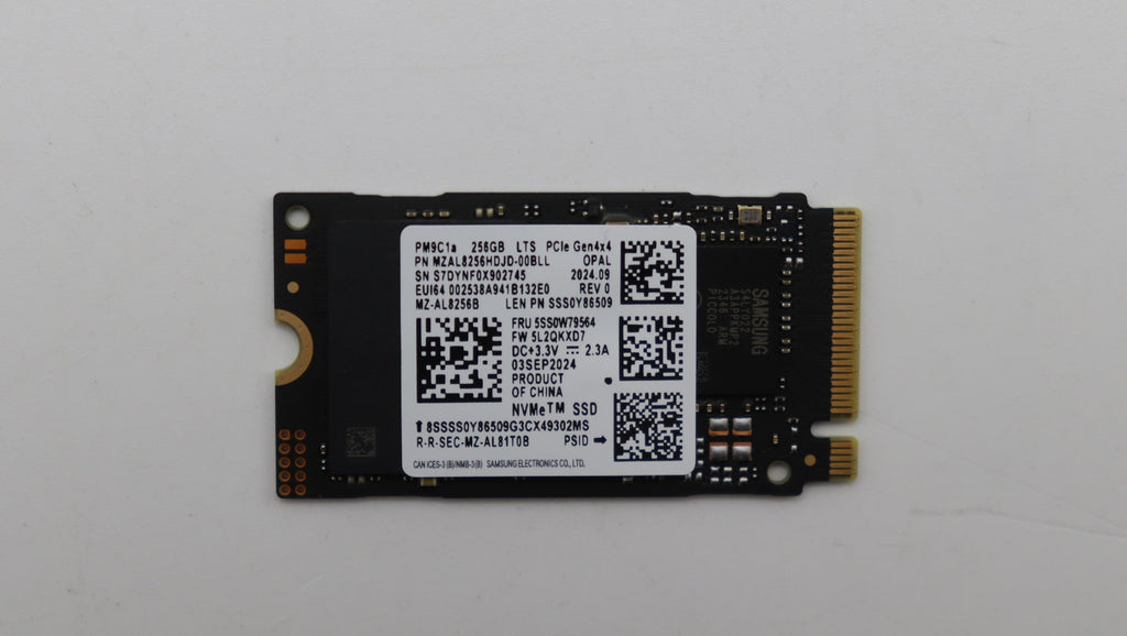 256GB M.2 2242 PCIe 4x4 SSD
