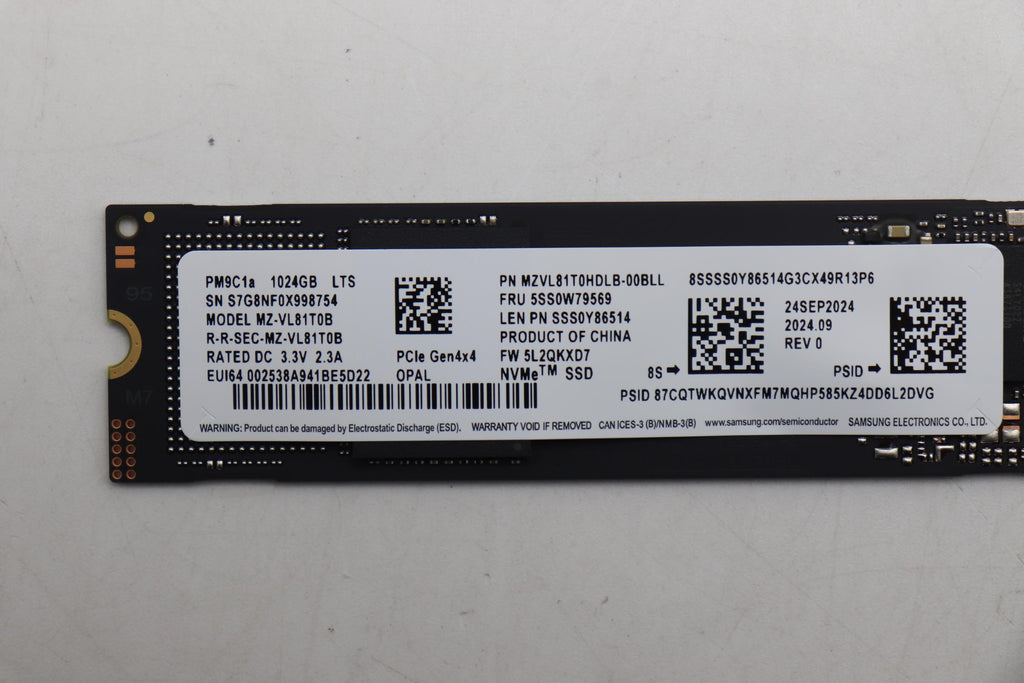 1TB M.2 2280 NVMe SSD with