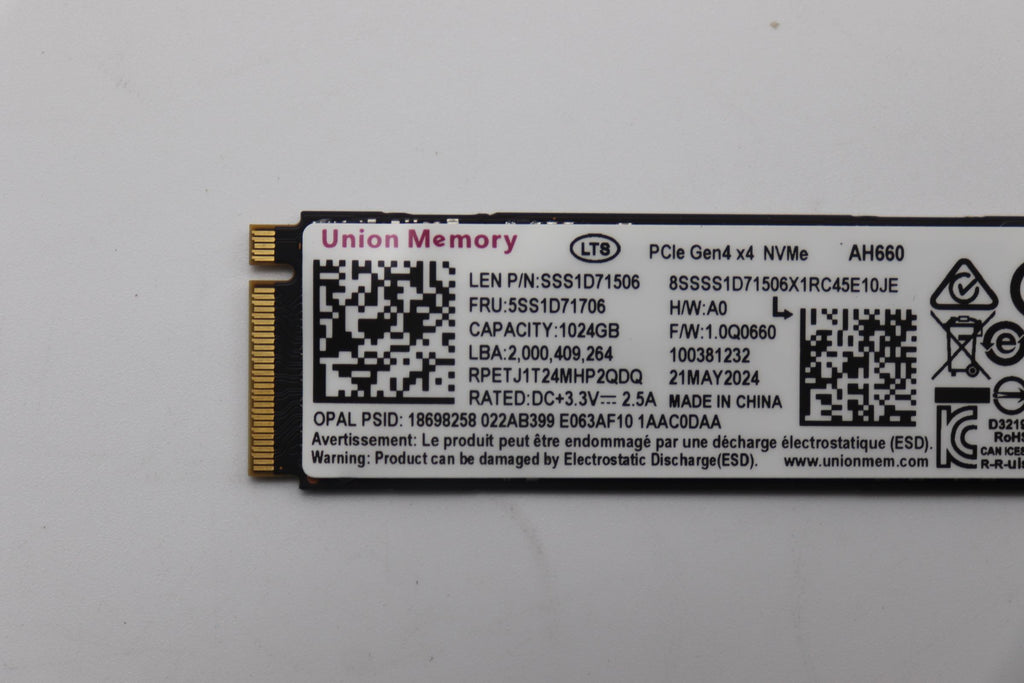1TB M.2 2280 NVMe SSD with