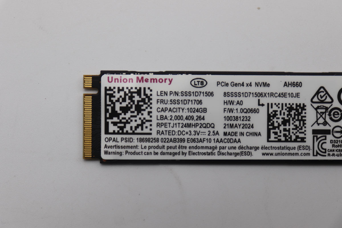 1TB M.2 2280 NVMe SSD with