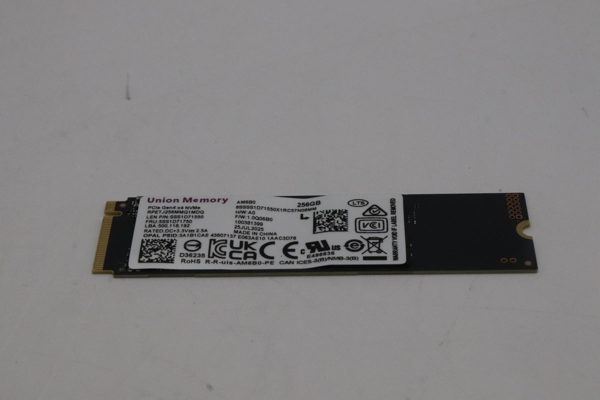 256GB M.2 PCIe NVMe SSD with