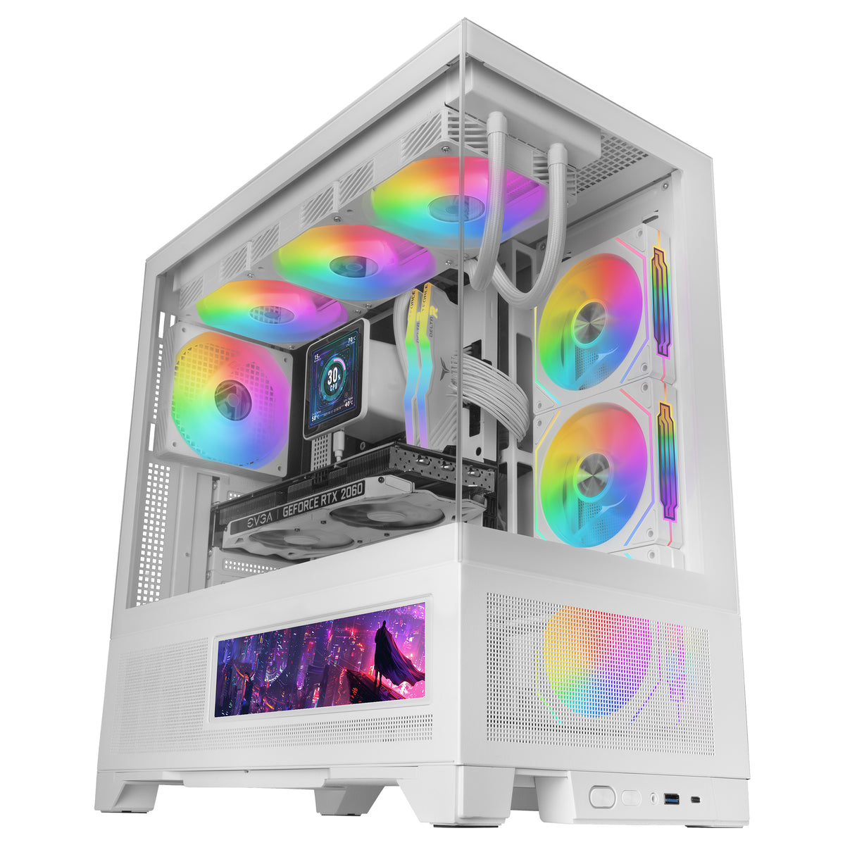 Mars Gaming MCLCDXW carcasa de ordenador Midi Tower Blanco (3)