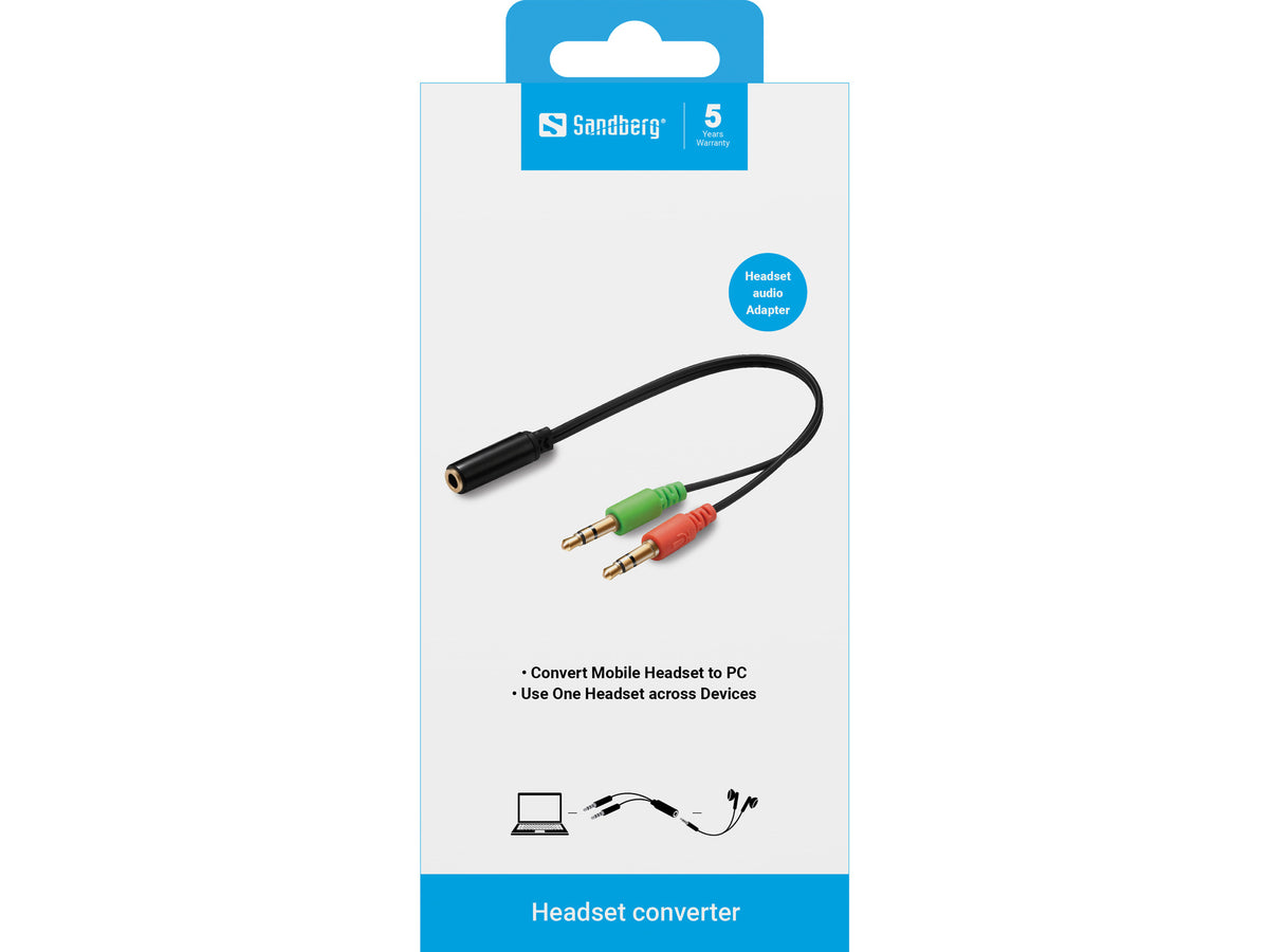 Sandberg 508-67 cable de audio 0 m 2 x 3.5mm 3,5mm Negro (3)