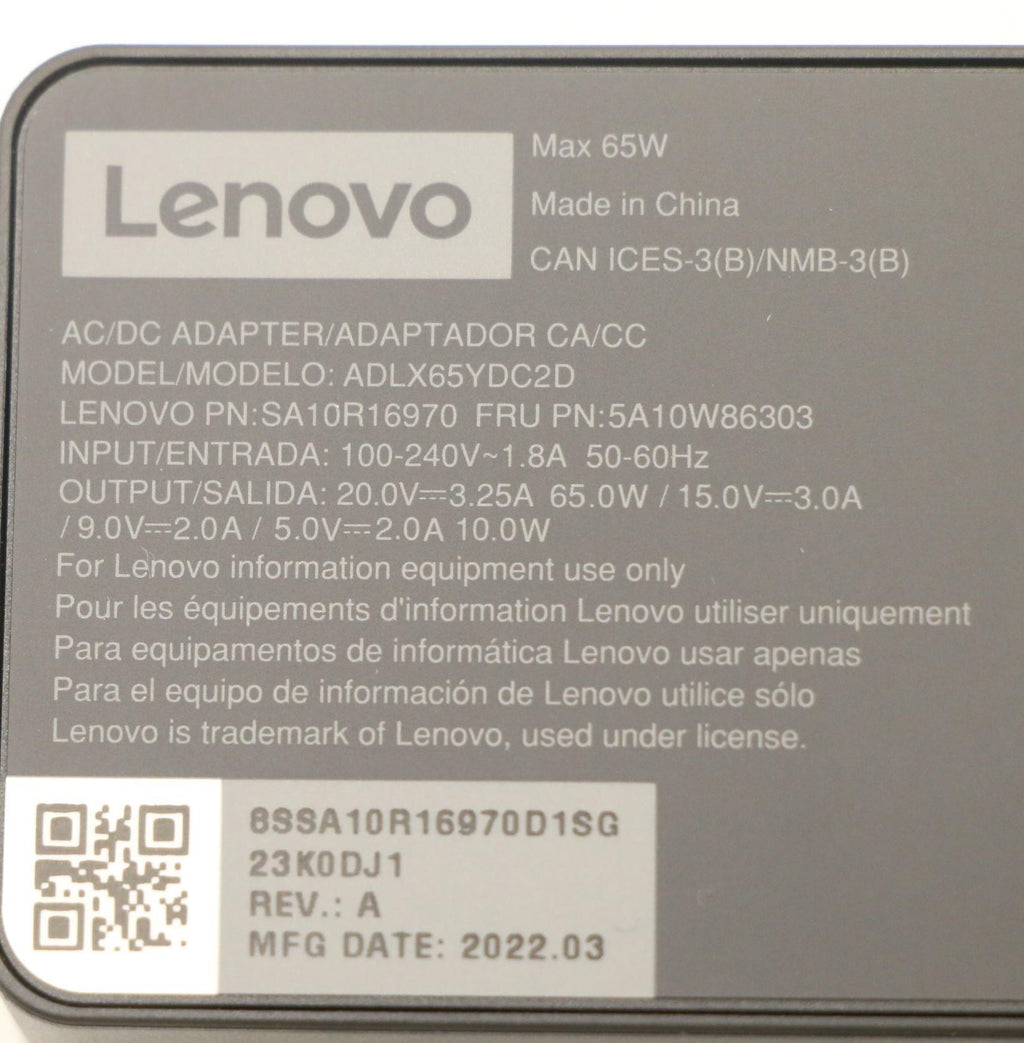 Lenovo 5A10W86303 adaptador e inversor de corriente Interior 65 W Negro (9)