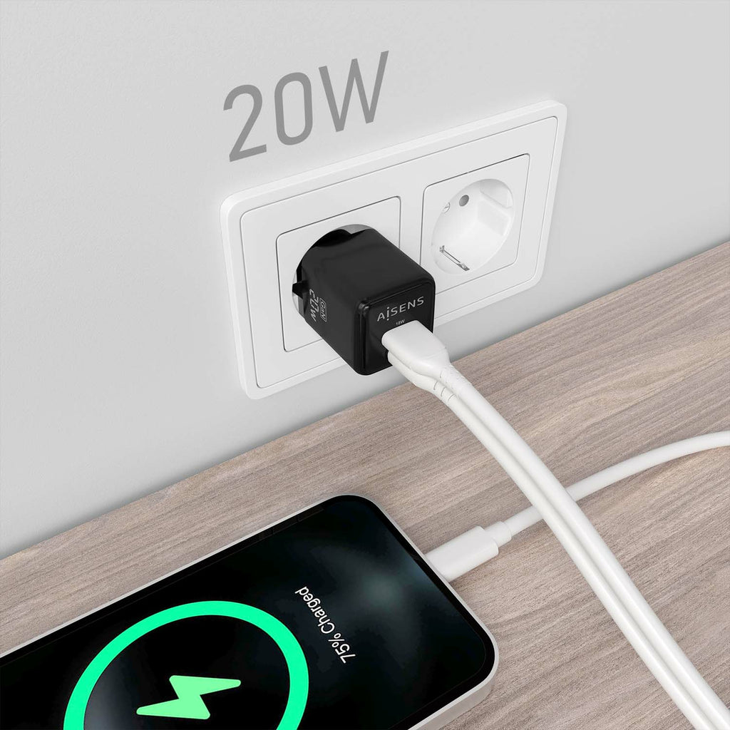 AISENS ASCH-20W2P011-BK cargador de dispositivo móvil Universal Corriente alterna Carga rápida Interior (6)