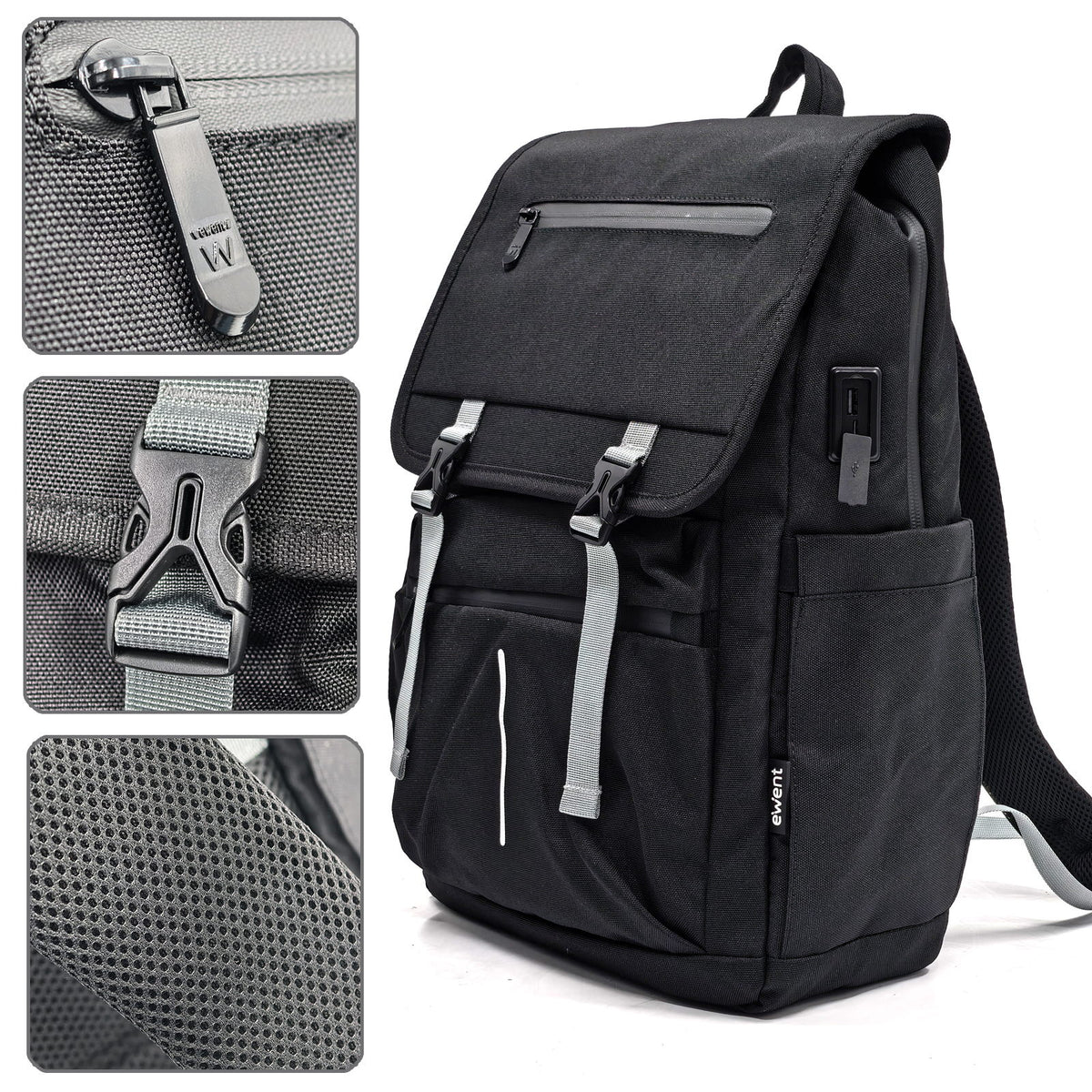 Ewent EW2537 maletines para portátil 40,9 cm (16.1") Mochila Negro (5)