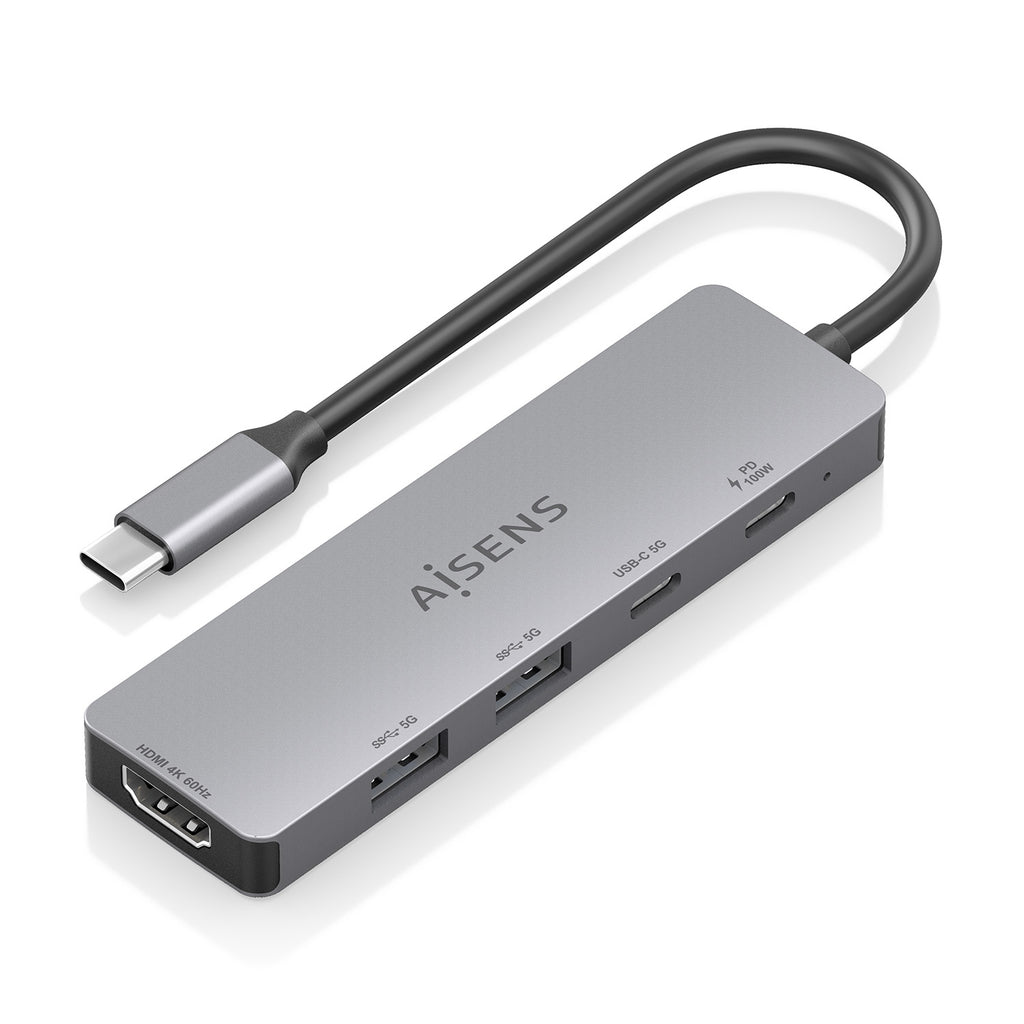 AISENS ASUC-5P028-GR base para portátil y replicador de puertos Alámbrico USB 3.2 Gen 1 (3.1 Gen 1) Type-C (2)