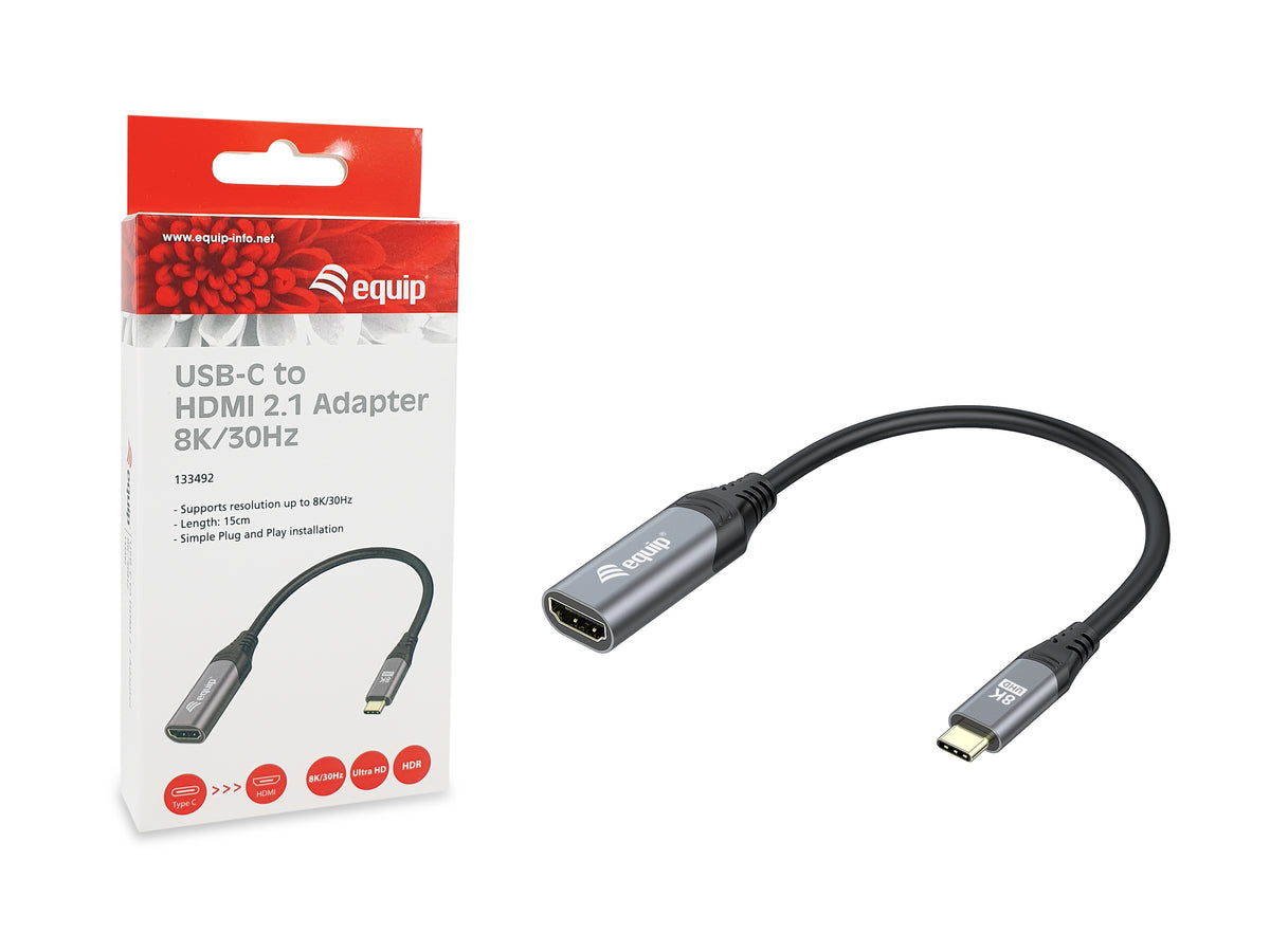 Equip 133492 adaptador de cable de vídeo 0,15 m USB Tipo C Negro, Gris (7)