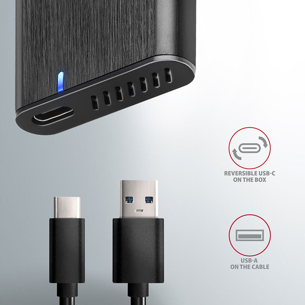 Axagon EEM2-SBC externes Gehäuse für M.2 SSDs USB-C 3.2 Gen 2 - schwarz Caja externa para unidad de estado sólido (SSD) Negro (6)
