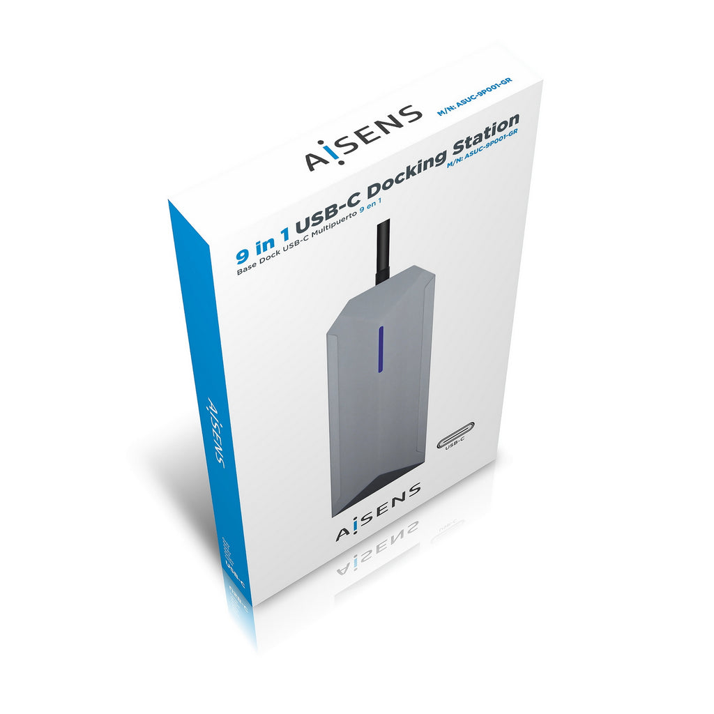 AISENS ASUC-9P001-GR base para portátil y replicador de puertos Alámbrico Thunderbolt 3 (8)