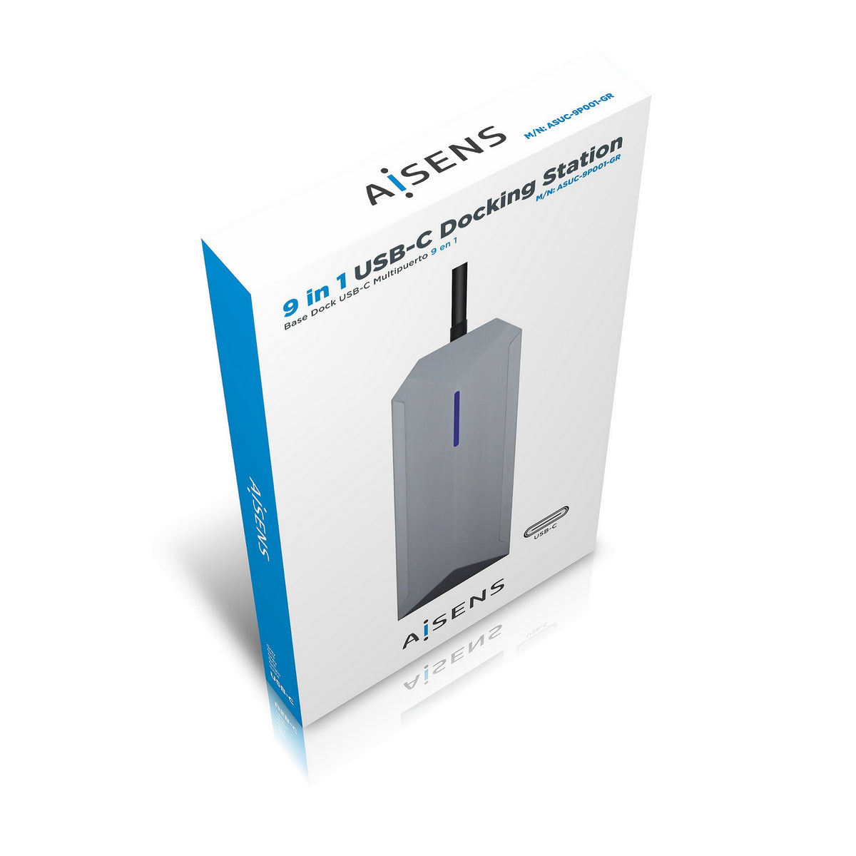 AISENS ASUC-9P001-GR base para portátil y replicador de puertos Alámbrico Thunderbolt 3 (8)