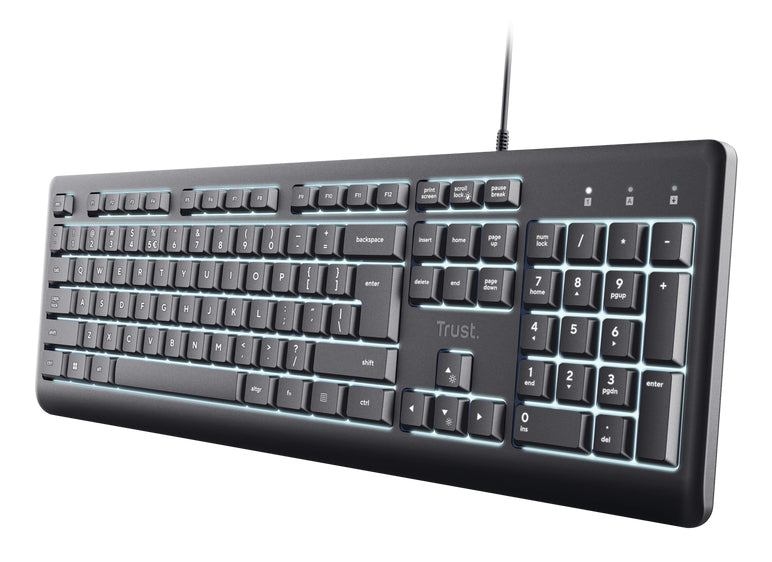 Trust Primo Beleuchtete teclado Hogar / Oficina USB QWERTY Inglés del Reino