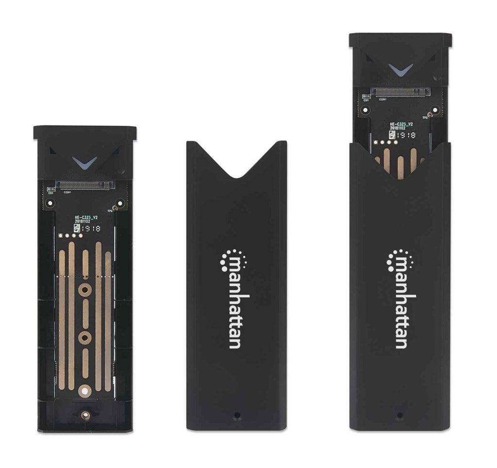Manhattan 130530 caja para disco duro externo Caja externa para unidad de estado sólido (SSD) Negro M.2 (9)