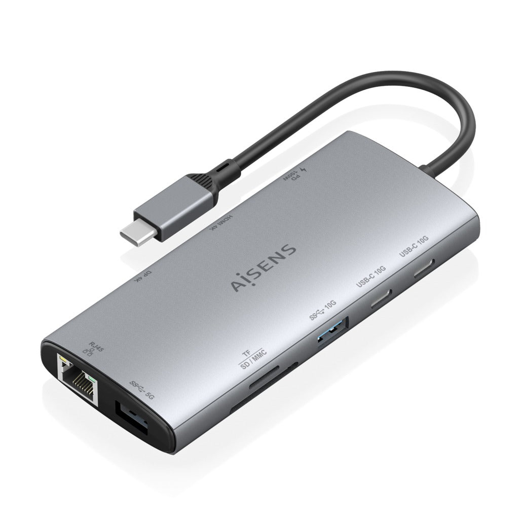 AISENS ASUC-10P050-GR base para portátil y replicador de puertos Alámbrico USB 3.2 Gen 1 (3.1 Gen 1) Type-C (2)