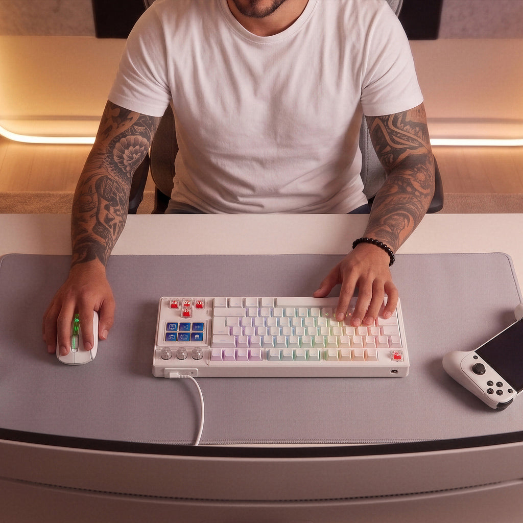 Mars Gaming MKMASTERW teclado Juego USB Español, Francés, Portugués Blanco (6)