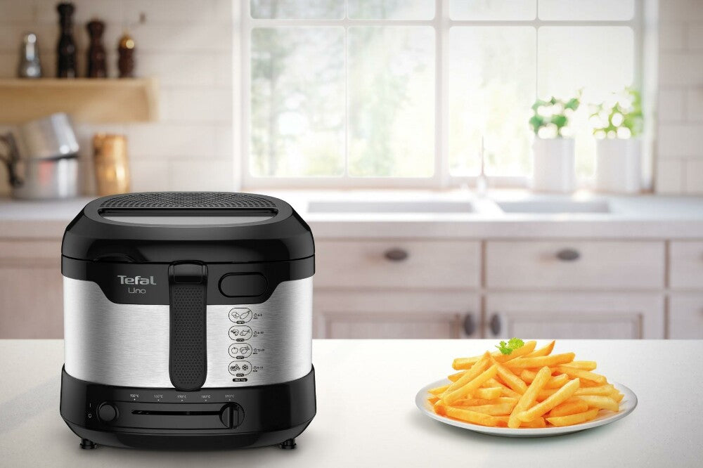Tefal Uno FF215D Sencillo 1,8 L Independiente 1600 W Freidora Negro, Acero inoxidable (8)
