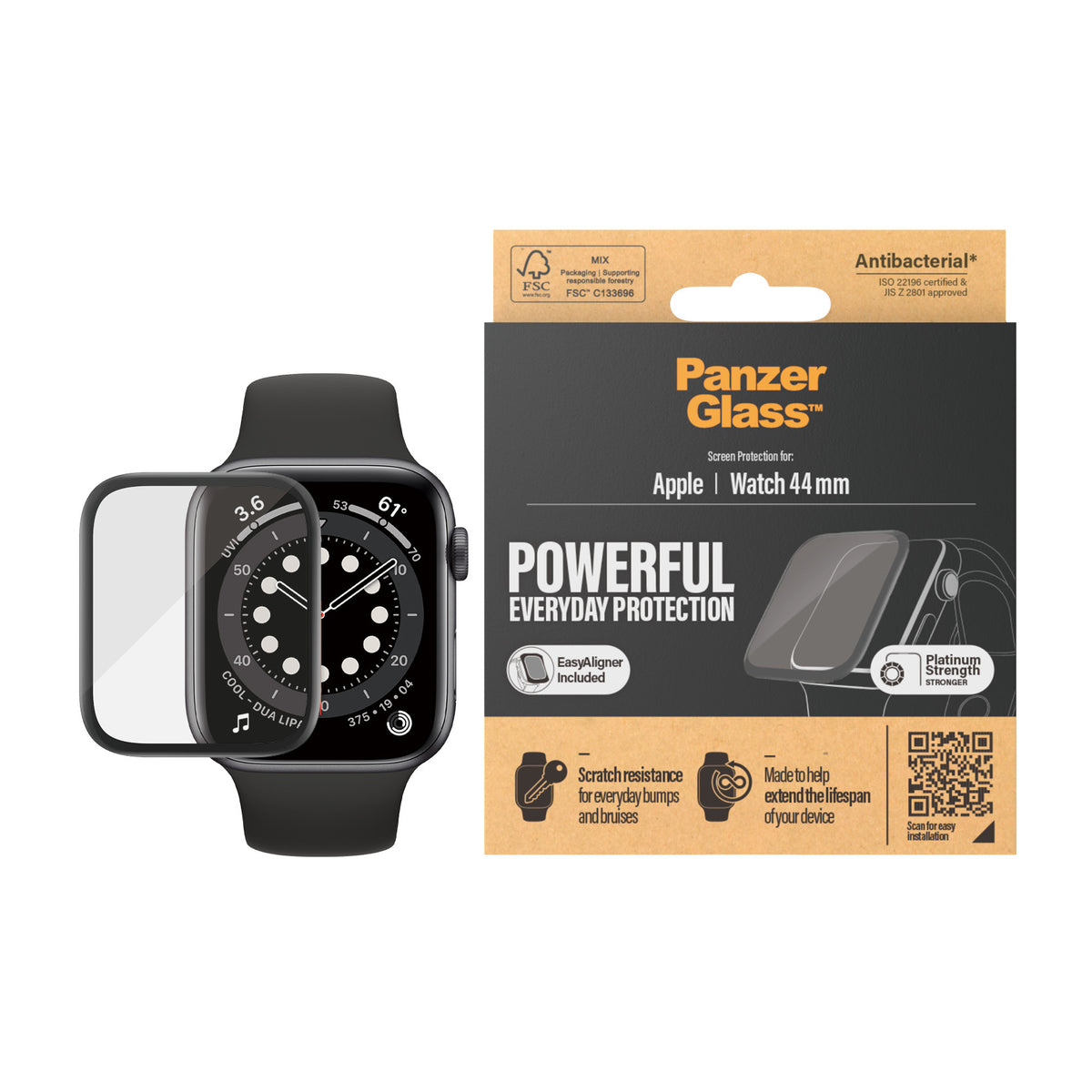 PanzerGlass ® Apple Watch Series 4 | 5 | 6 | SE 44mm | Screen Protector Glass Protector de pantalla 1 pieza(s) (2)