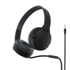 Auriculares con diadema con micro - en oreja - cableado - conector de 3,5 mm - negro