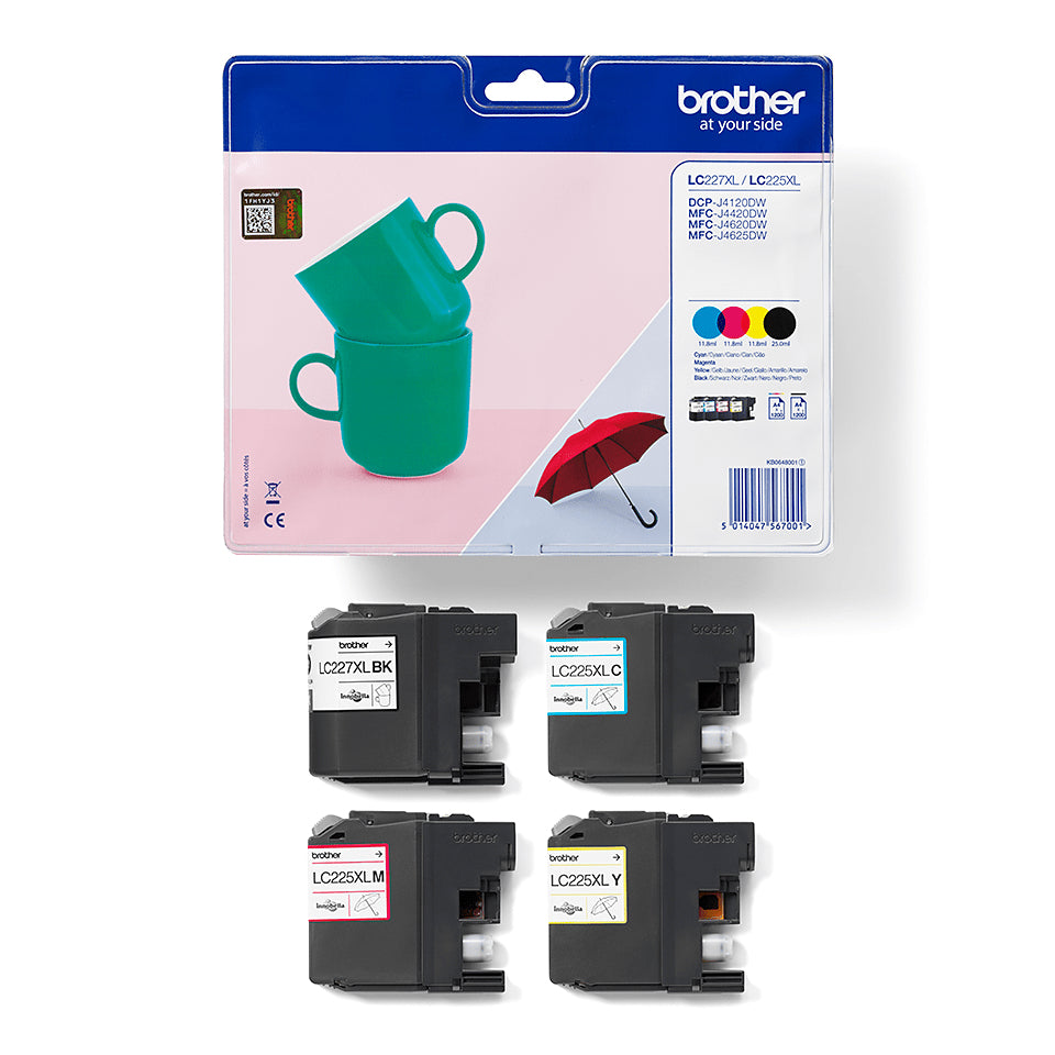 Brother LC-227XLVALBP cartucho de tinta 4 pieza(s) Original Negro, Cian, Magenta, Amarillo (5)