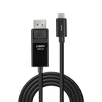 Lindy 43343 adaptador de cable de vídeo 3 m USB Tipo C DisplayPort Negro (3)