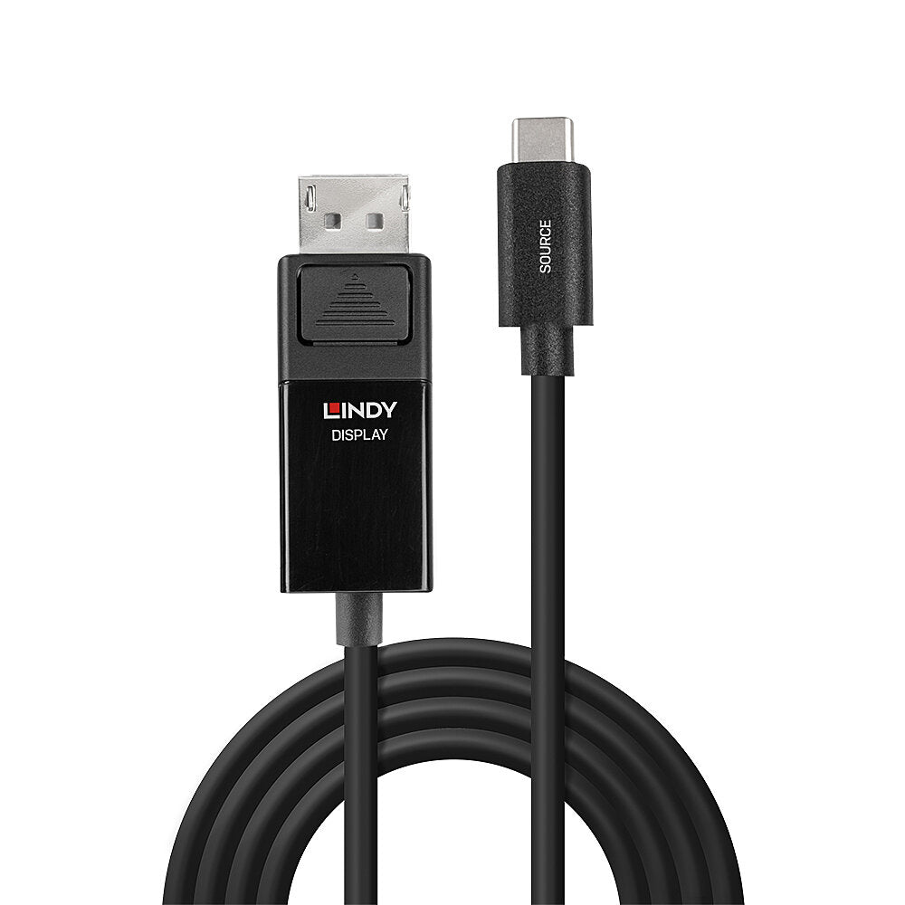Lindy 43343 adaptador de cable de vídeo 3 m USB Tipo C DisplayPort Negro (3)