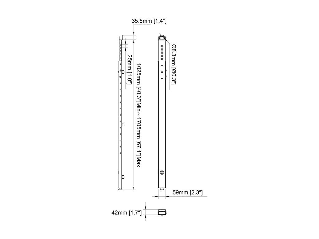 Multibrackets 3540 accesorio para soporte de pantalla de señalización Raíl