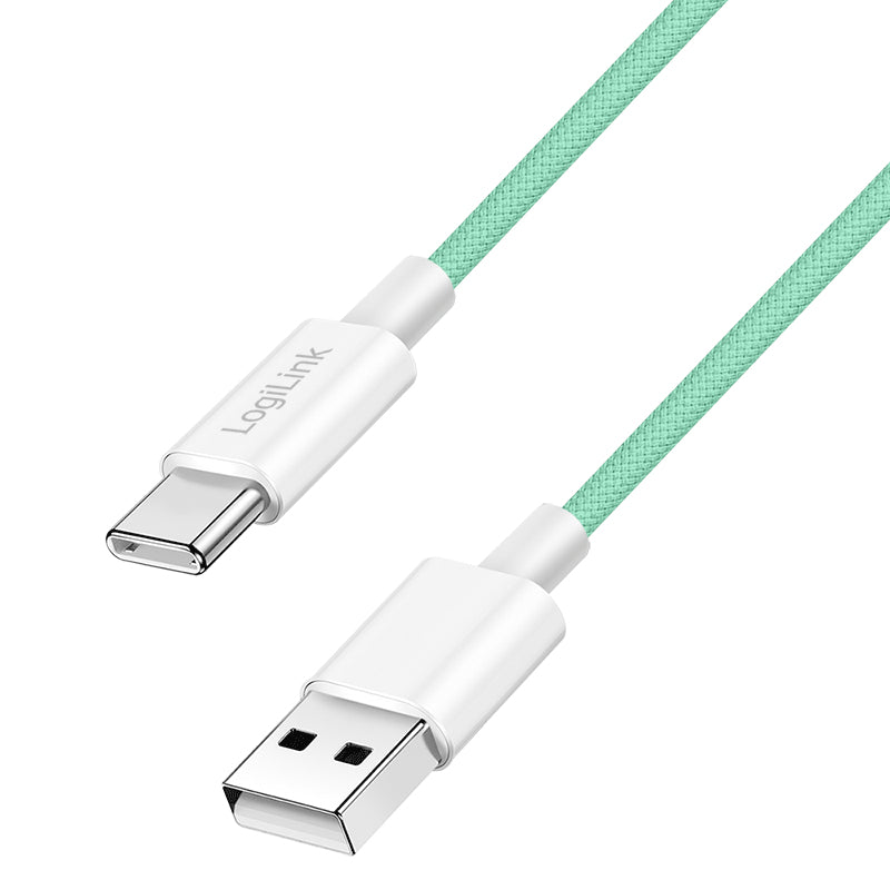 LogiLink CU0326 cable USB USB 2.0 0,5 m USB A USB C 0,48 Gbit/s 60 W Verde (2)