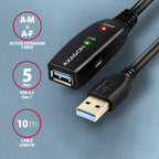 Axagon ADR-310 cable USB USB 3.2 Gen 1 (3.1 Gen 1) 10 m USB A 5 Gbit/s Negro (3)