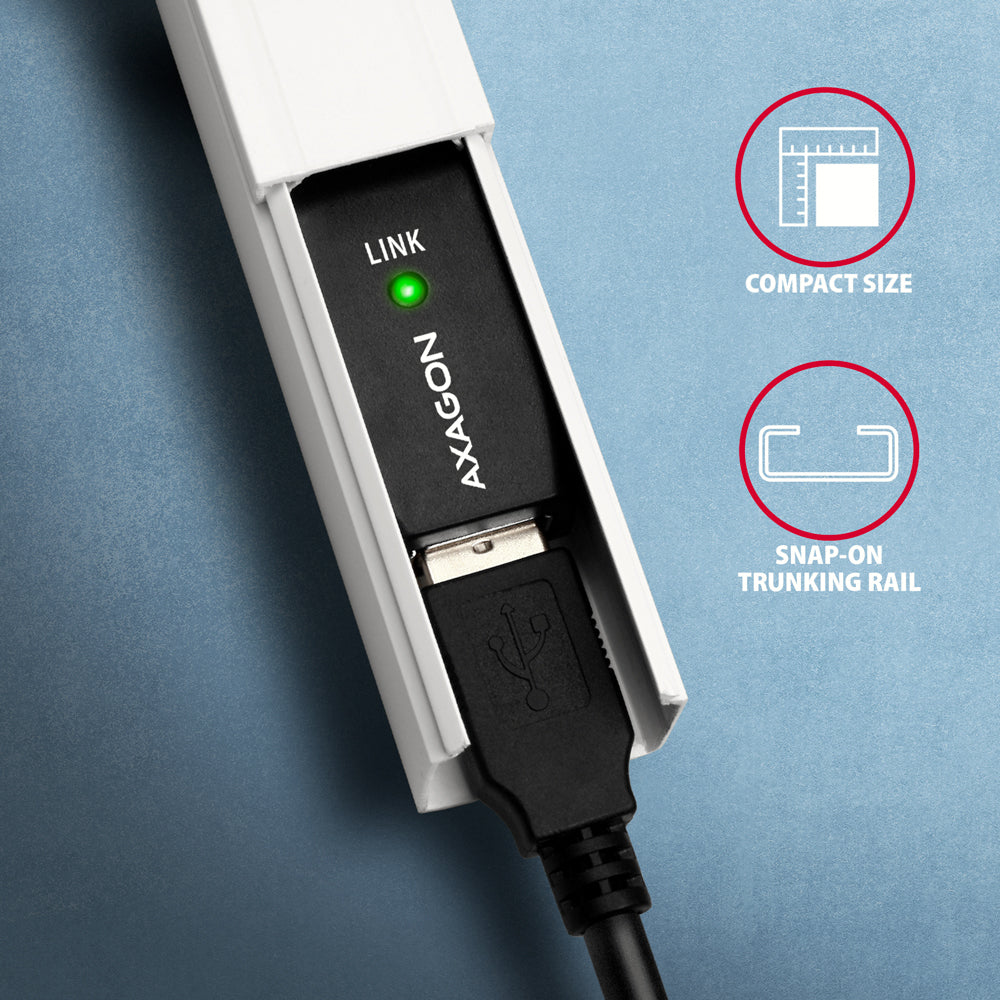 Axagon ADR-220 USB 2.0 A-M -> A-F active extension/repeater cable 20m - Kabel - Digital/Daten cable USB USB A 0,48 Gbit/s Negro (5)