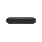 Cargador portátil - 10000 mAh - 15 vatios - 3 conectores de salida (USB-C, 2 x USB) - negro
